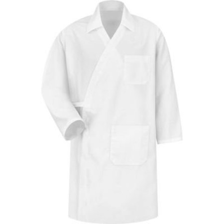 VF IMAGEWEAR Red Kap® Collarless Butcher Wrap W/Interior Pockets, White, Polyester/Combed Cotton, S WS40WHRGS